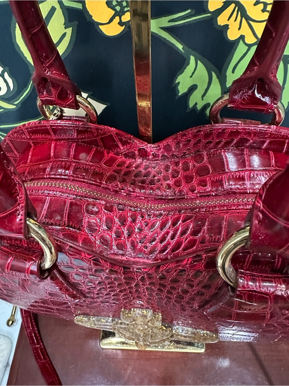 Vivienne Westwood Vintage Chancery Orb Heart Bag Red Croc Embossed Crossbody - Picture 10 of 15